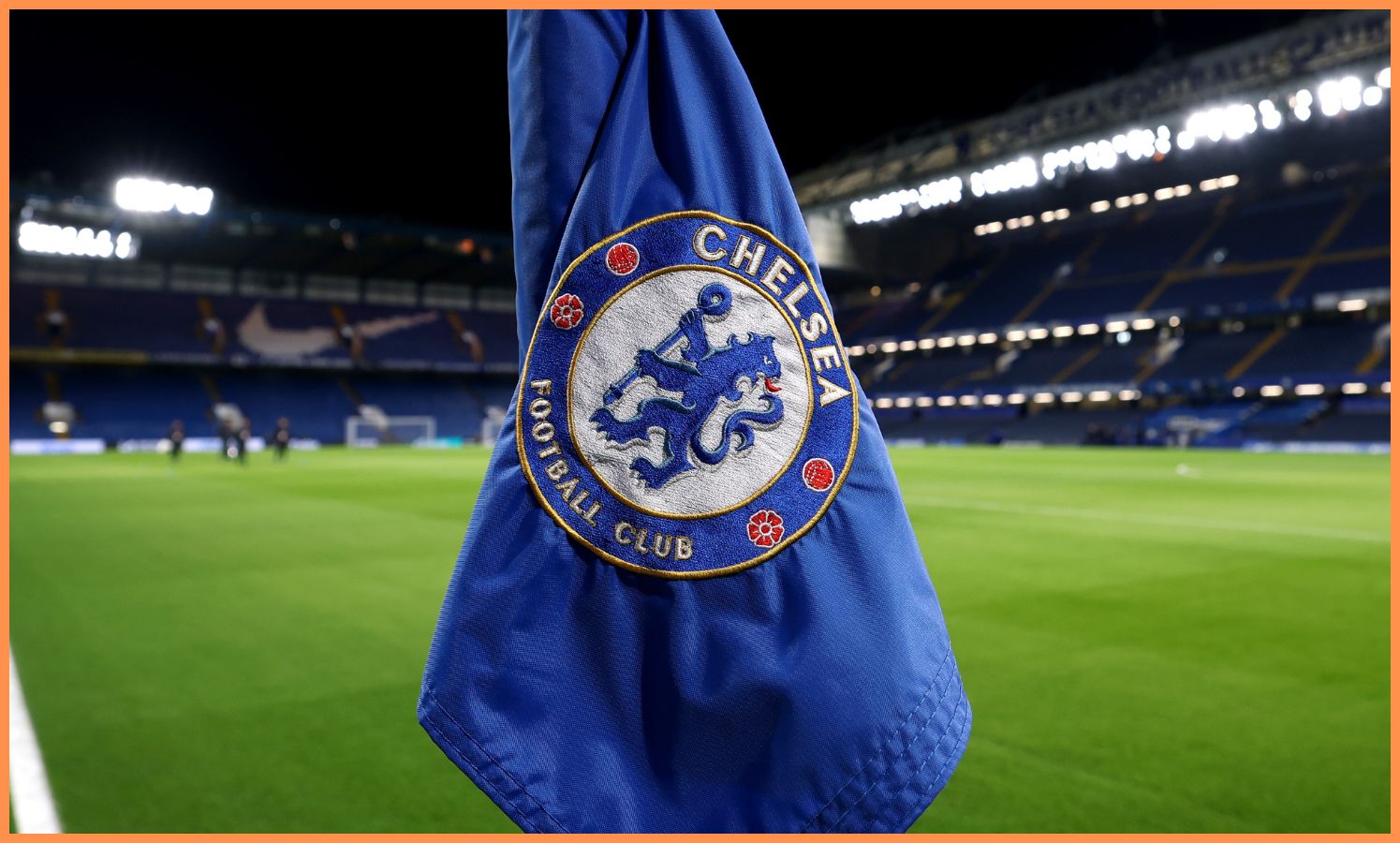 Chelsea FC logo on corner flag image