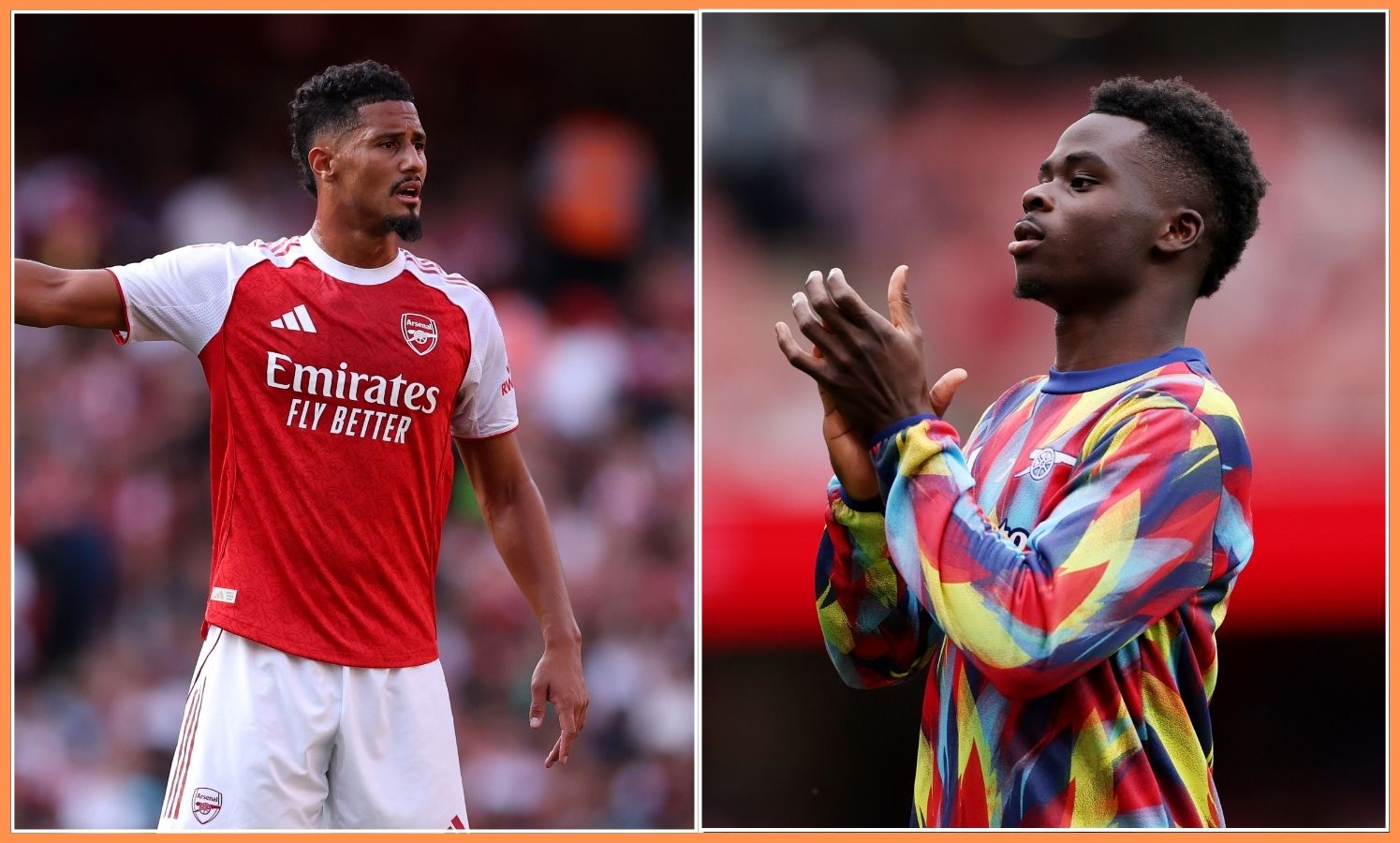 Arsenal duo William Saliba and Bukayo Saka