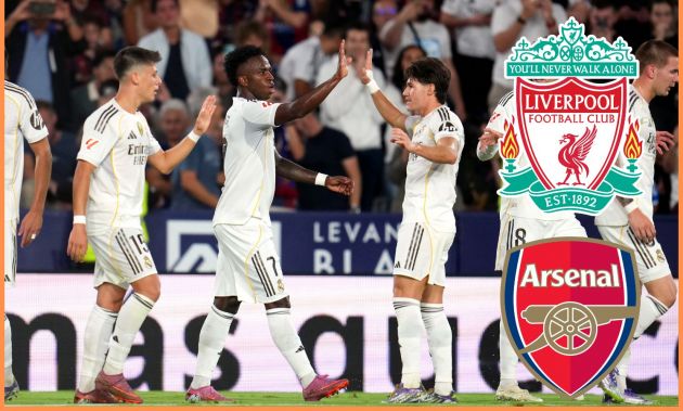 Vinicius Junior celebrates with his Real Madrid teammates