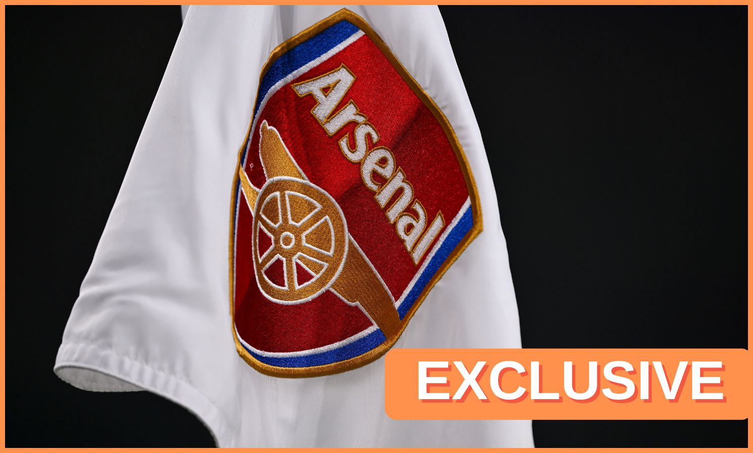 Arsenal corner flag and 'exclusive' banner