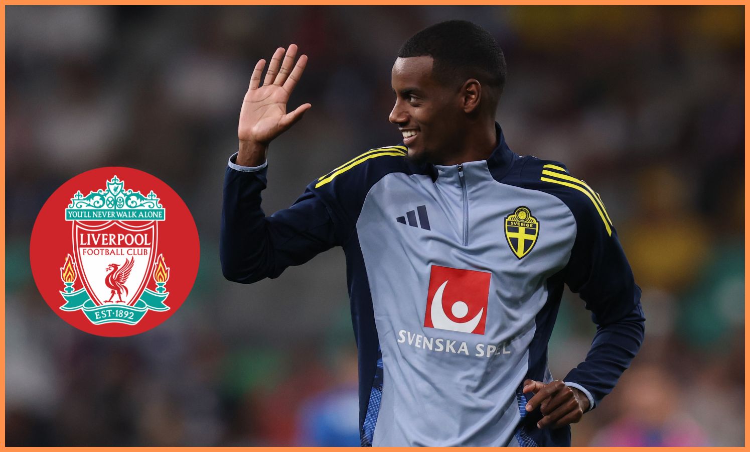 Alexander Isak warming up for Sweden