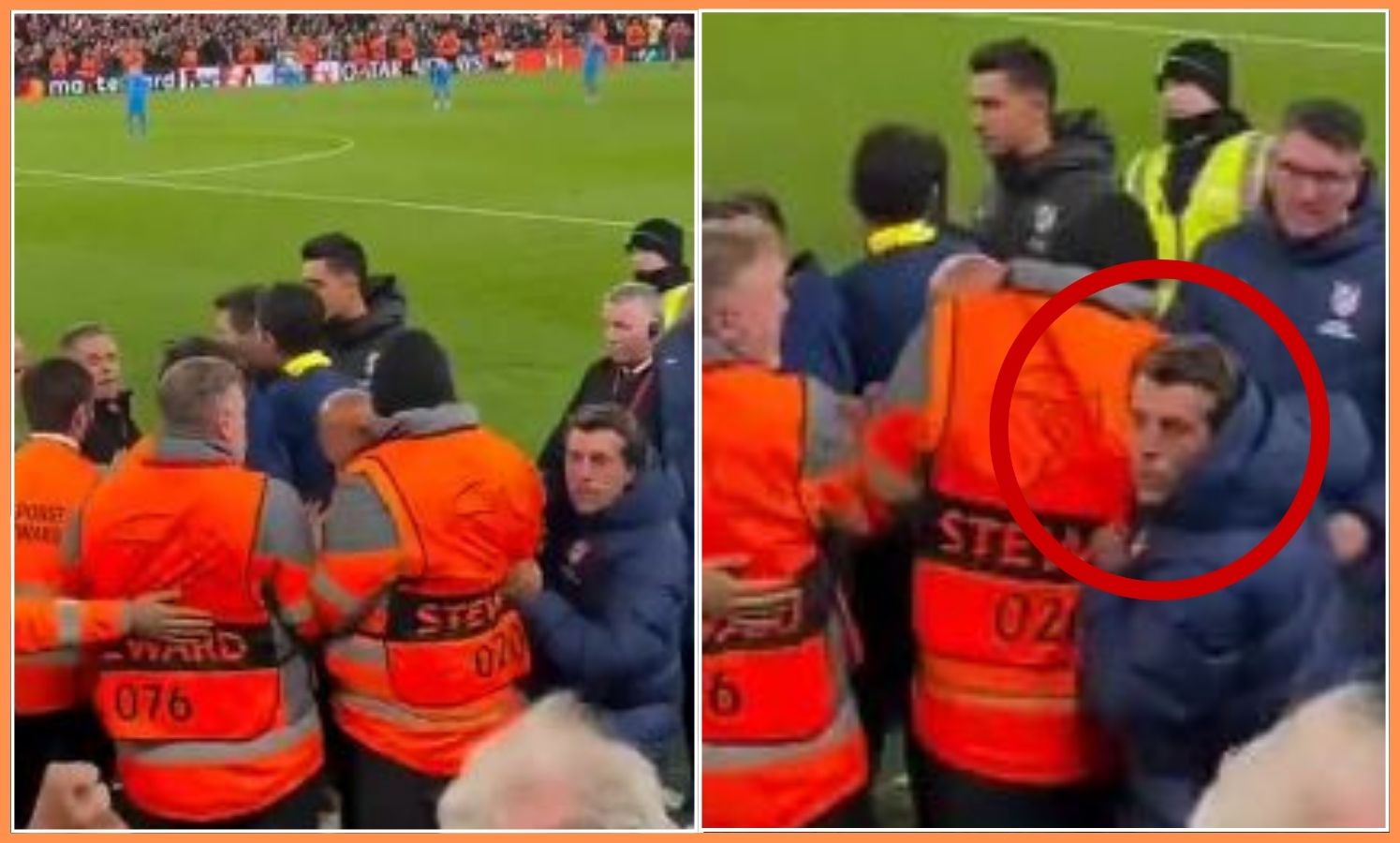 An Atletico Madrid coach appears to spit at Liverpool fans