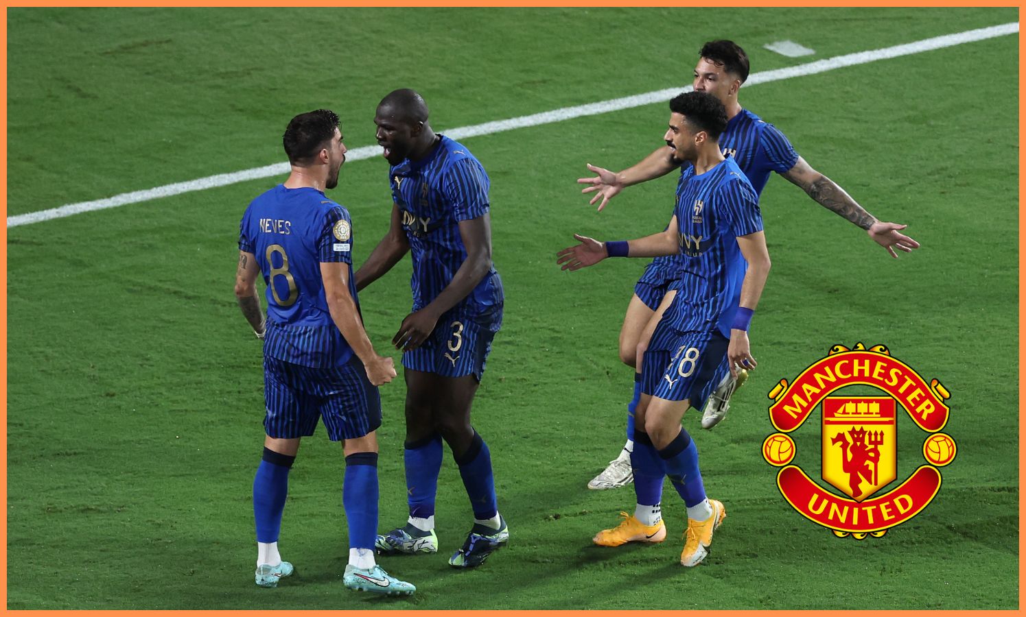 Ruben Neves celebrates with his Al Hilal teammates