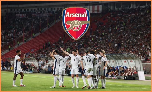 England players celebrate against Serbia