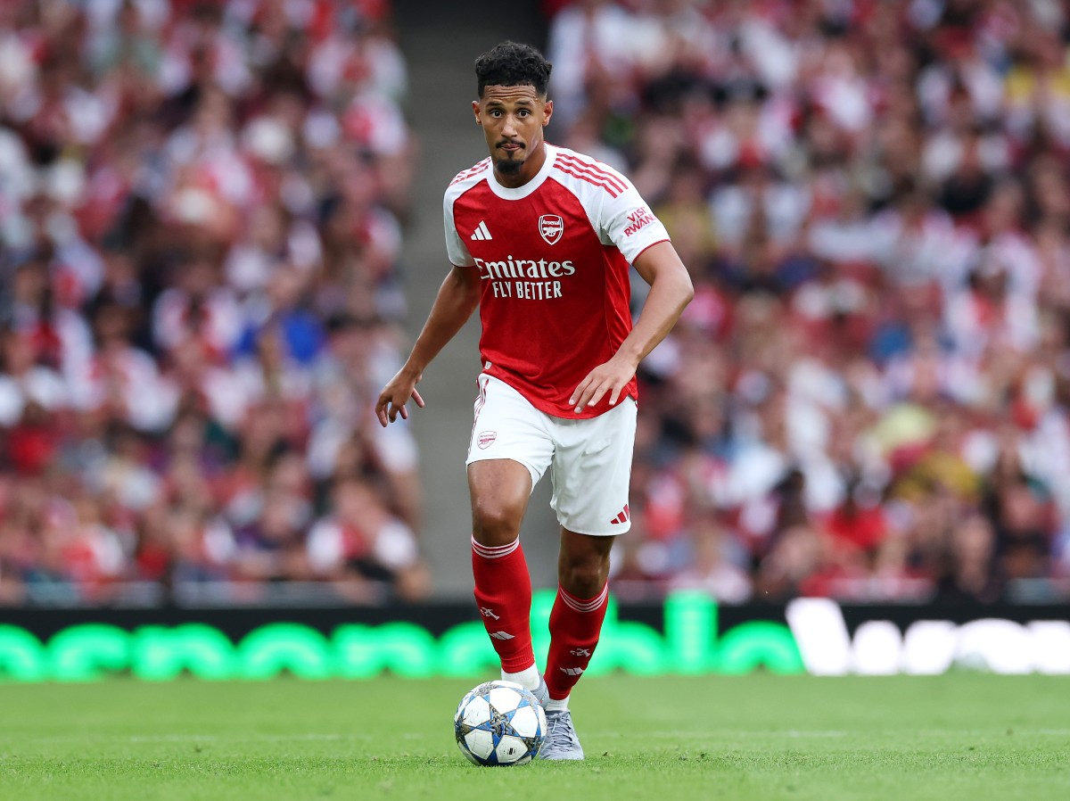William Saliba in action for Arsenal