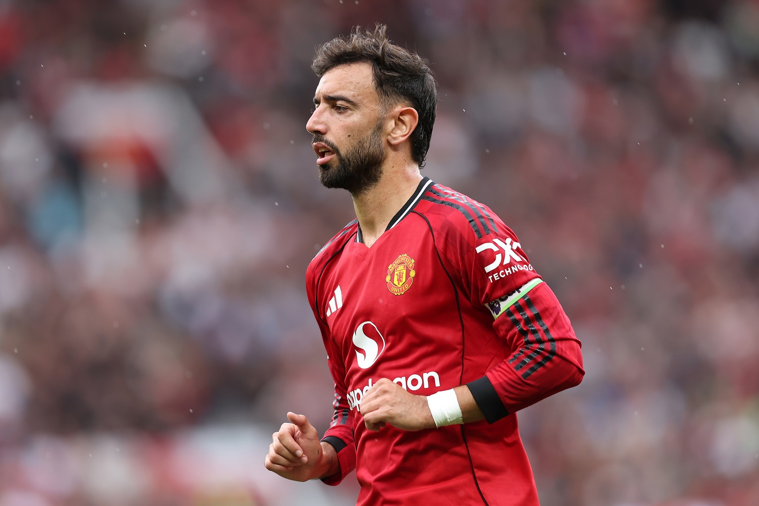 Bruno Fernandes of Manchester United looks on