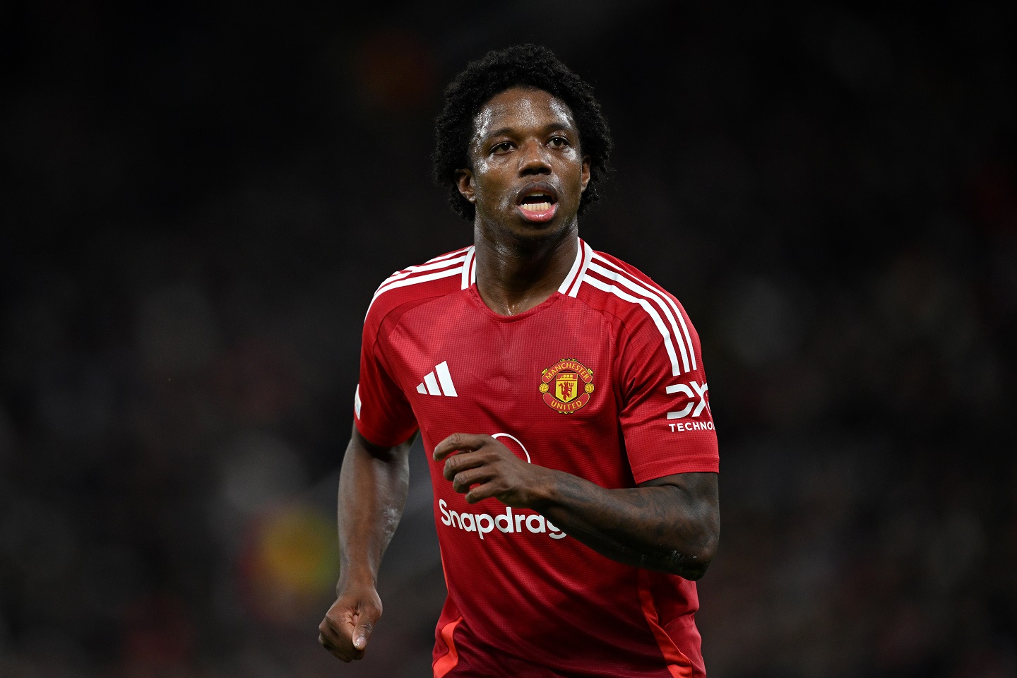 Tyrell Malacia in action for Man United 