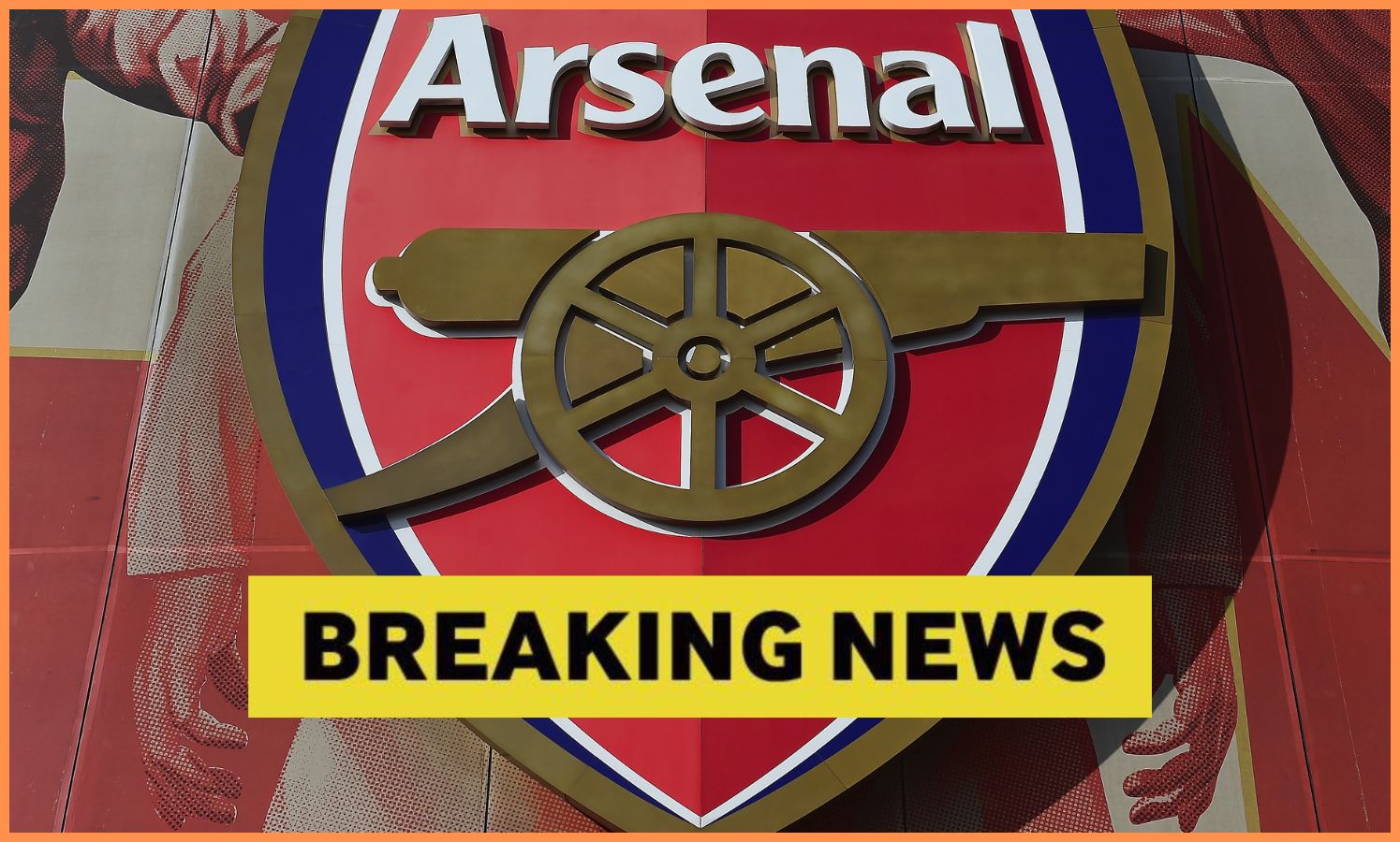 Arsenal FC logo and 'breaking news' banner