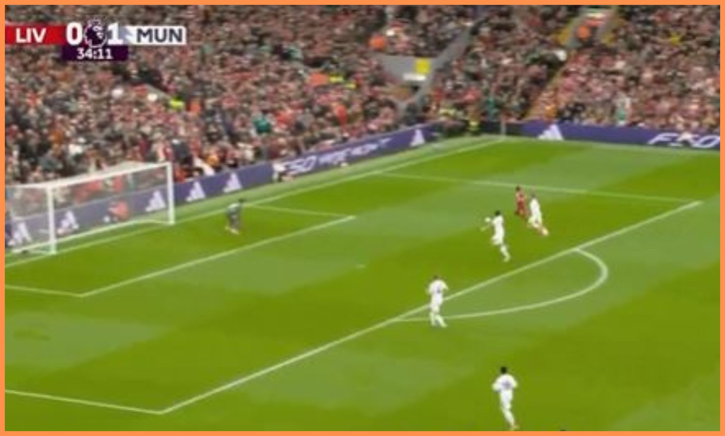 Alexander Isak takes a shot for Liverpool vs Man United