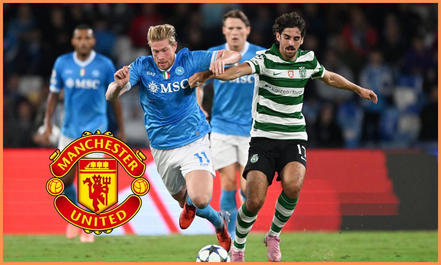 Kevin De Bruyne in action for Napoli against Sporting Lisbon