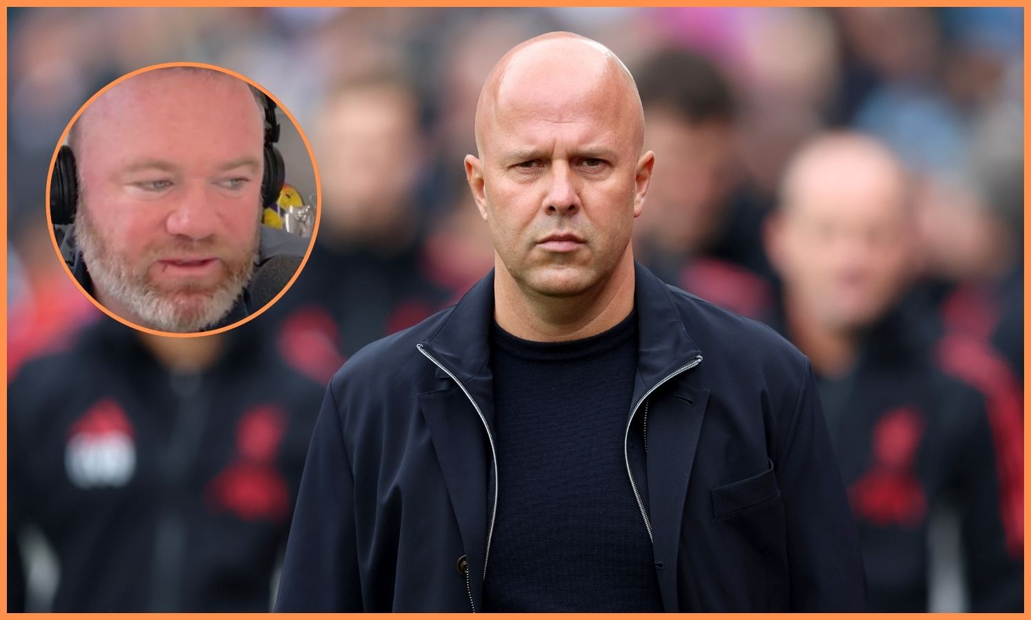 Arne Slot and Wayne Rooney