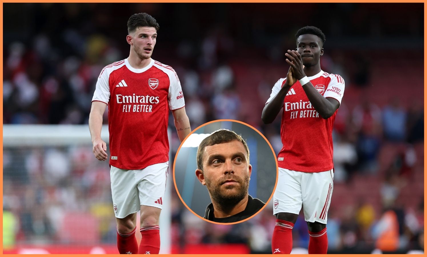 Declan Rice, Bukayo Saka, and Fabrizio Romano