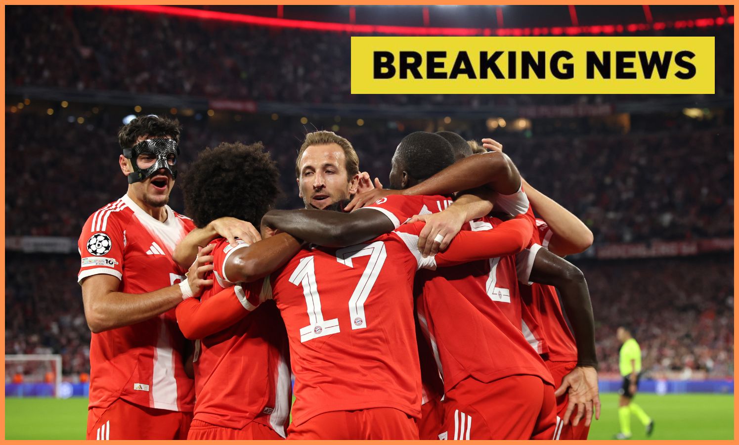 Harry Kane, Michael Olise and other Bayern players celebrate