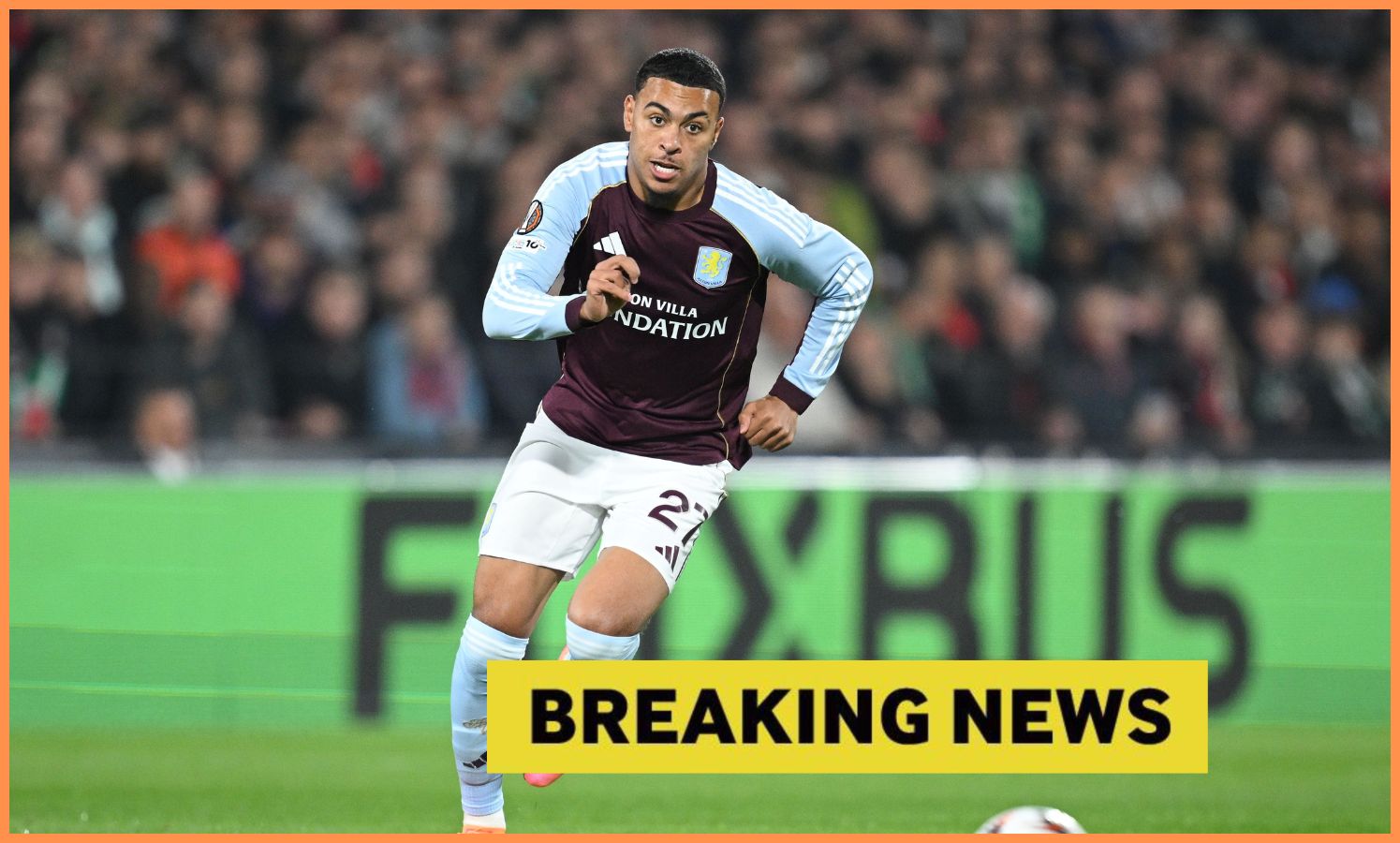 Morgan Rogers and 'breaking news' banner