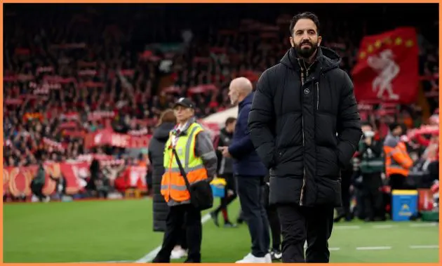 Ruben Amorim during Man United's win at Liverpool
