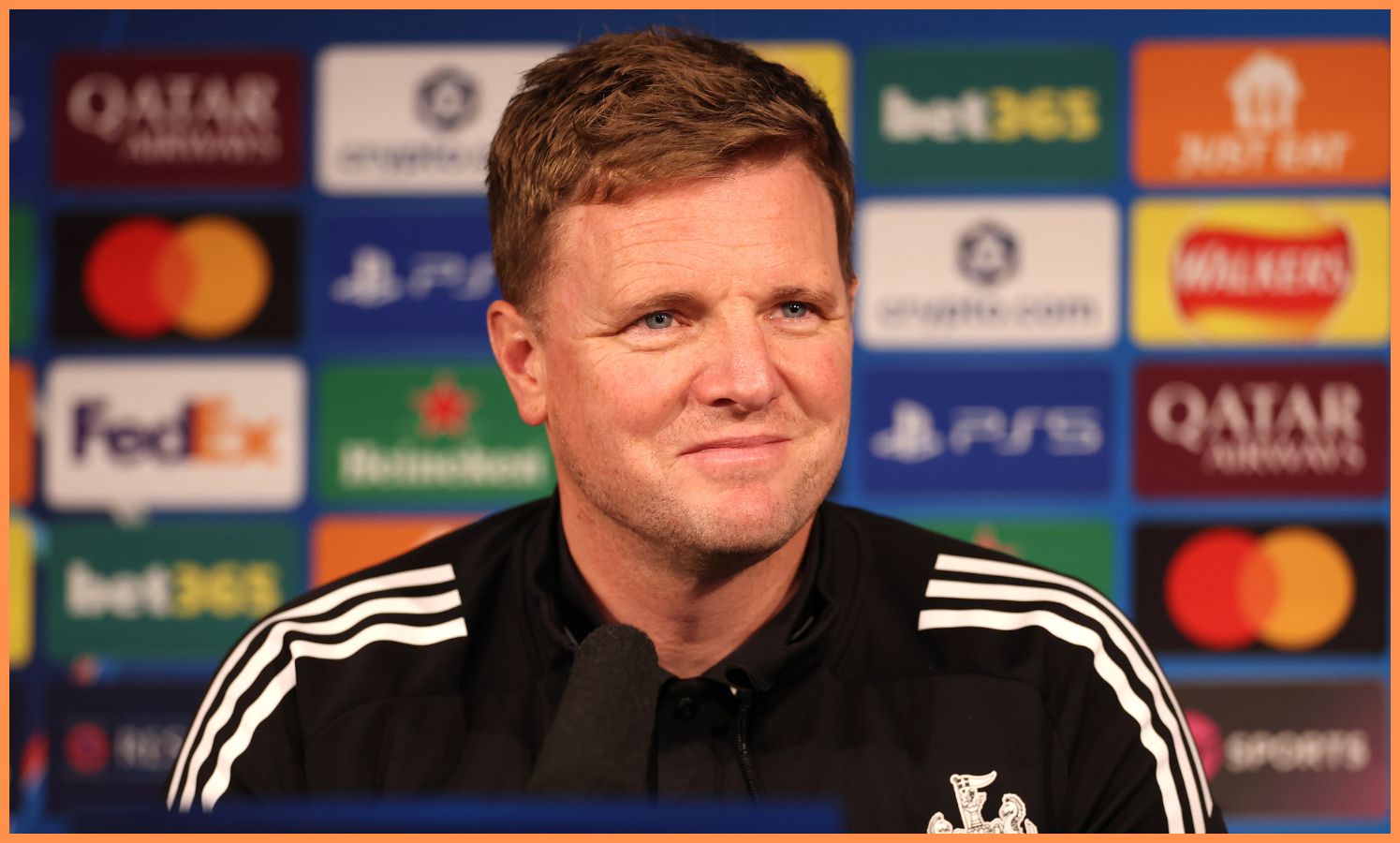 Eddie Howe during a Newcastle press conference