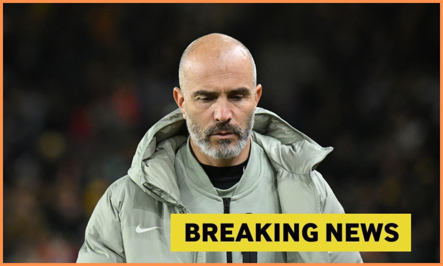 Enzo Maresca and 'breaking news' banner