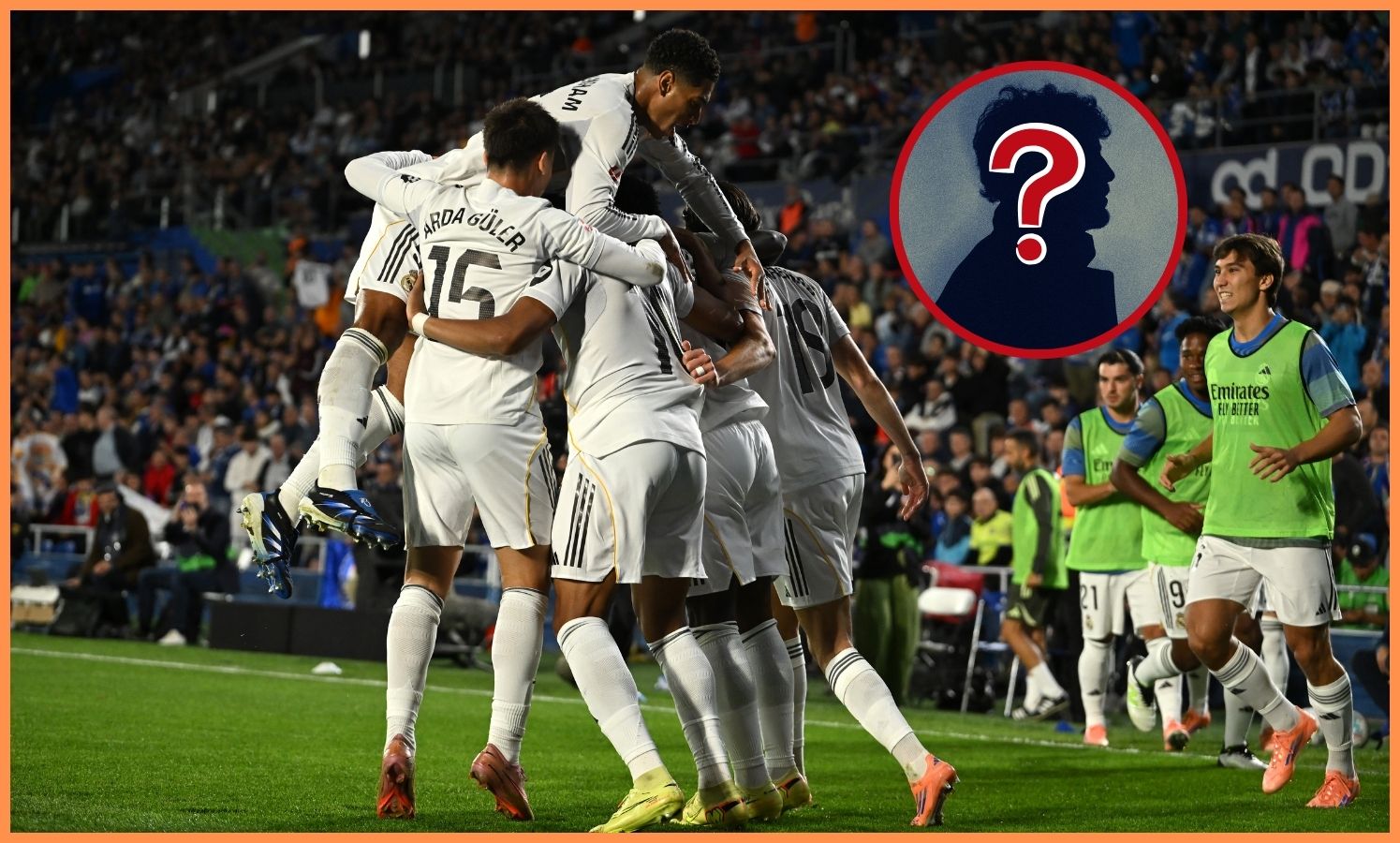 Real Madrid players celebrate against Getafe