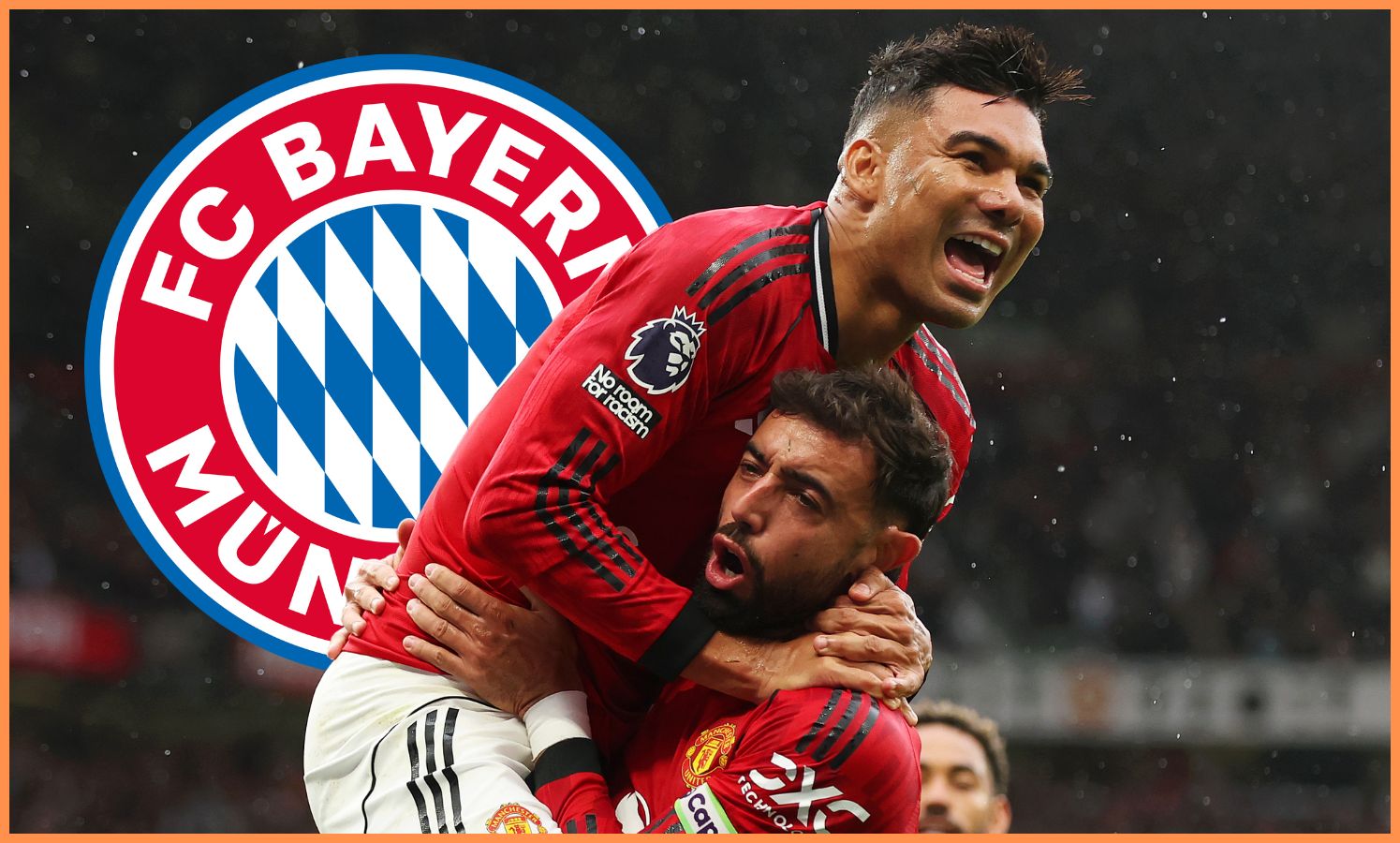 Casemiro and Bruno Fernandes celebrate for Man Utd