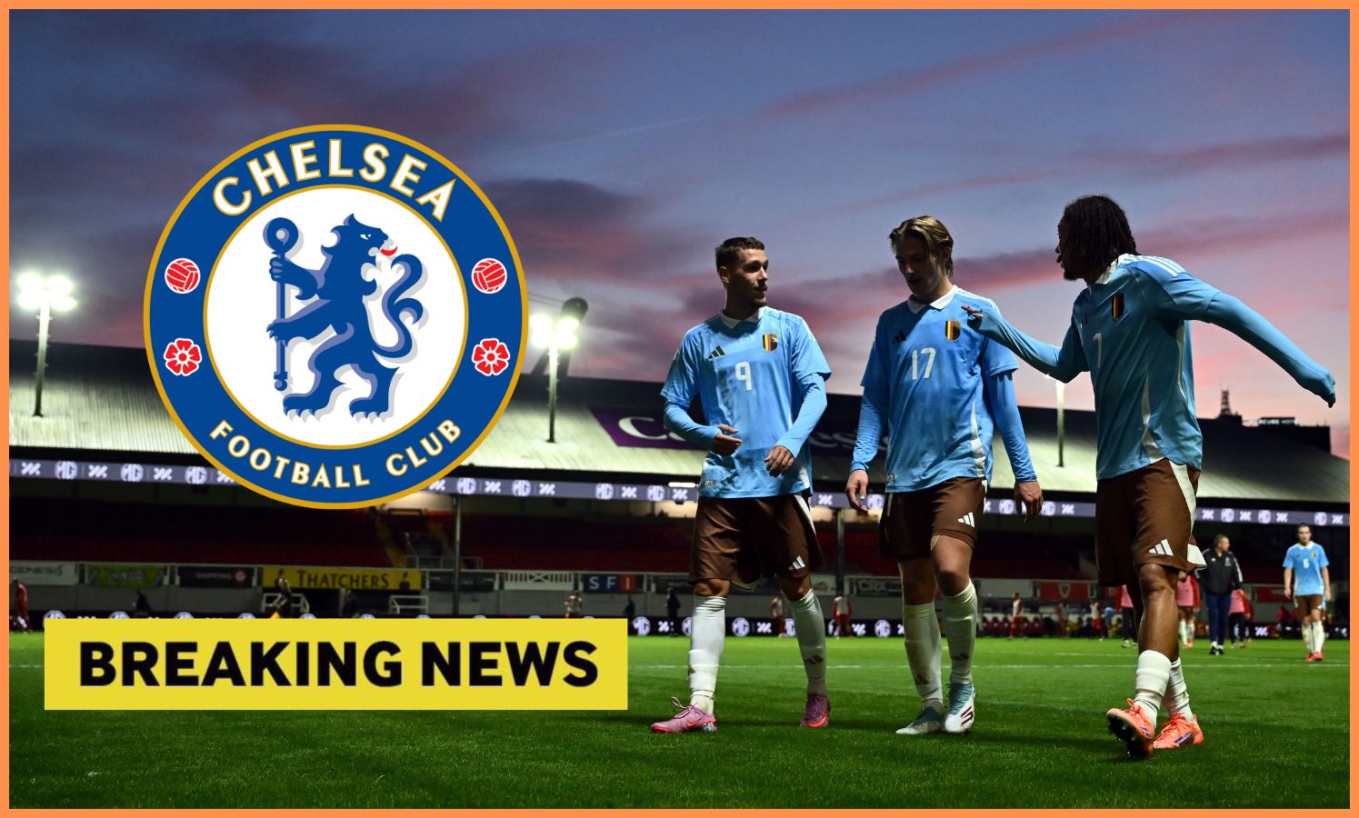 Diego Moreira and the Chelsea FC logo