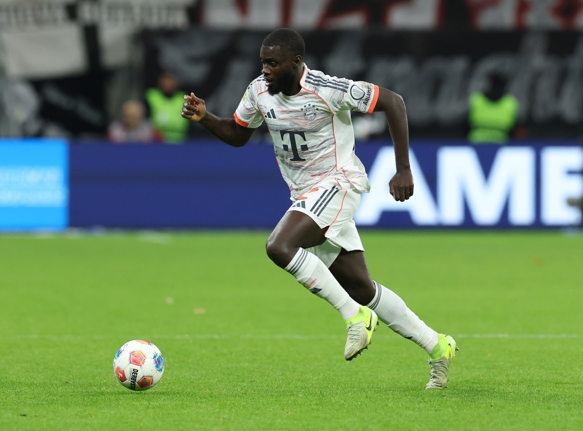 Dayot Upamecano in action for Bayern Munich vs Eintracht Frankfurt