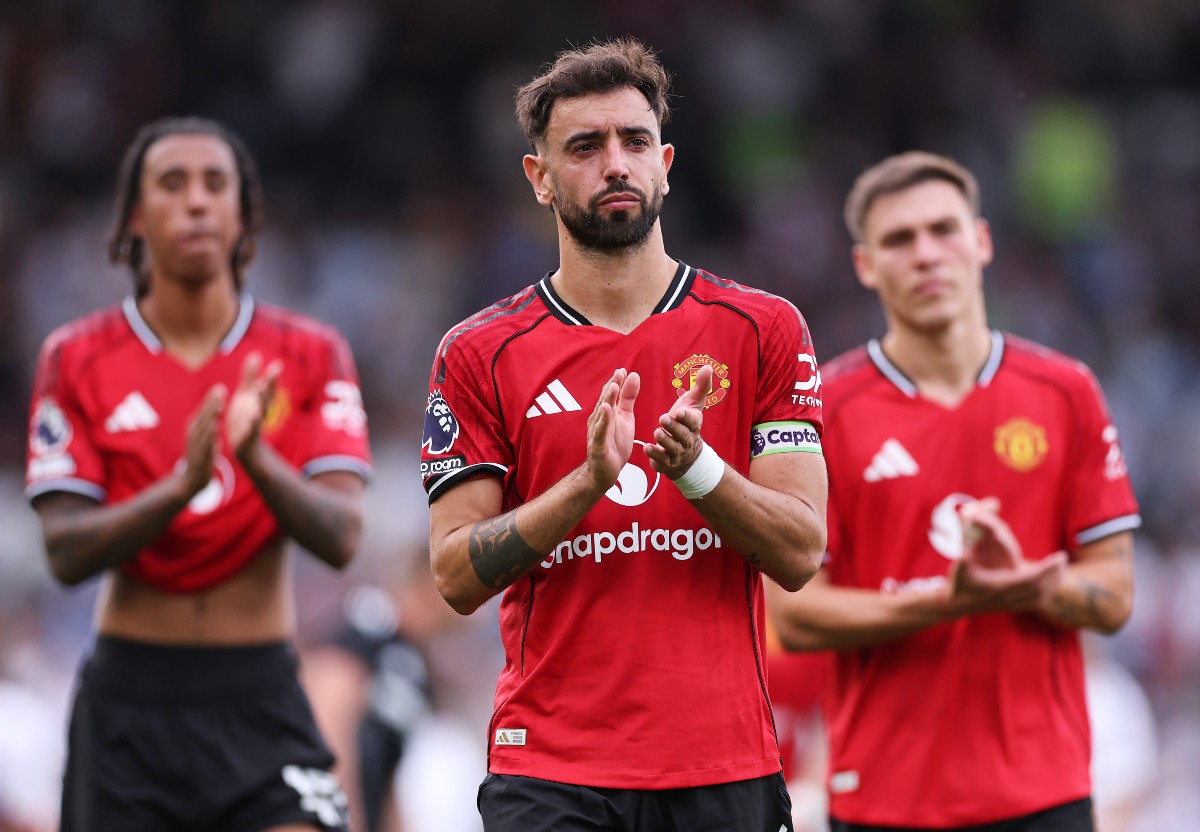 Leny Yoro, Bruno Fernandes and Manuel Ugarte