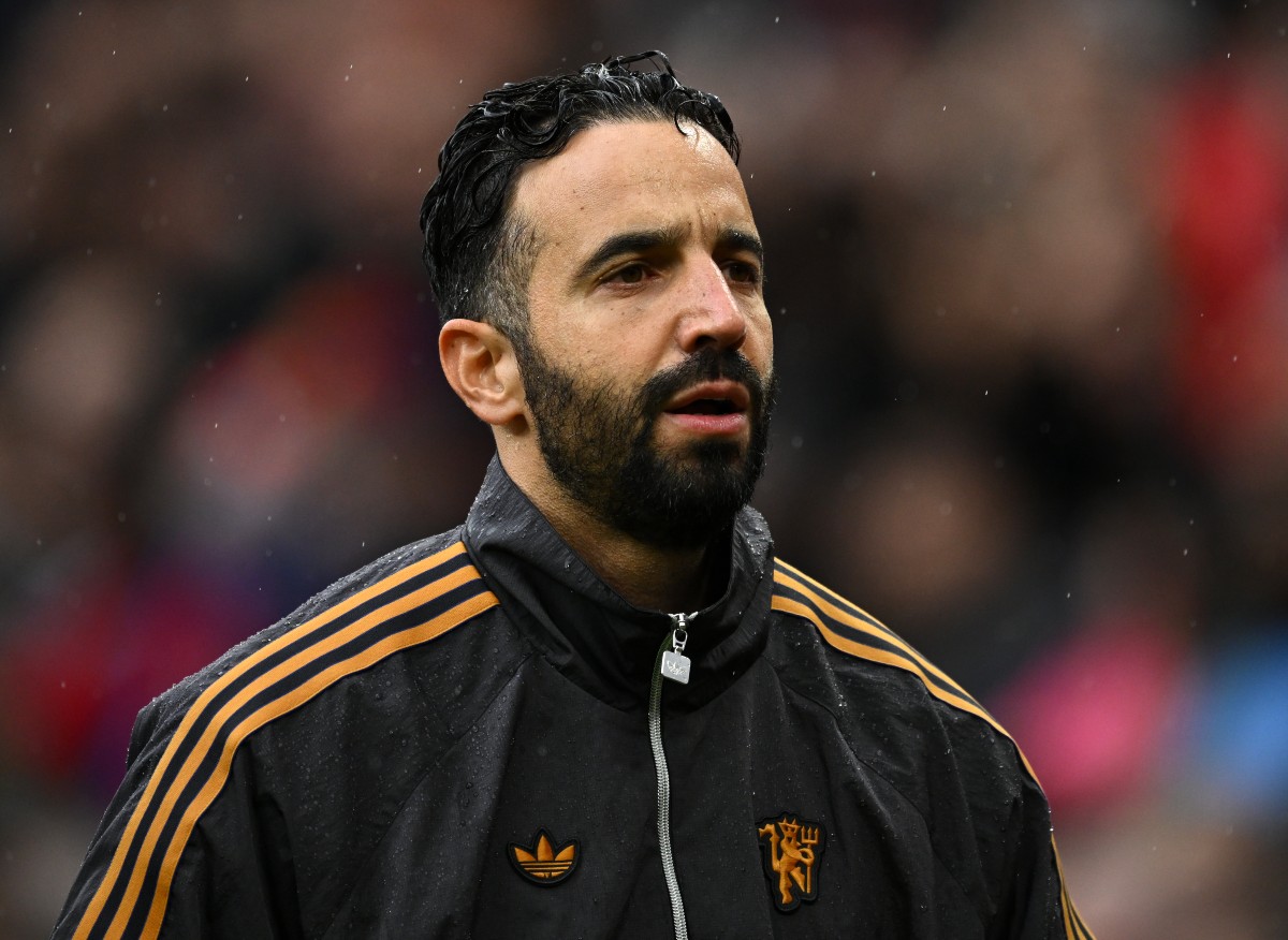 Ruben Amorim looks on during Manchester United's win vs Sunderland