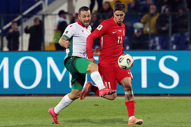 Manchester United target Kenan Yildiz in action for Turkey