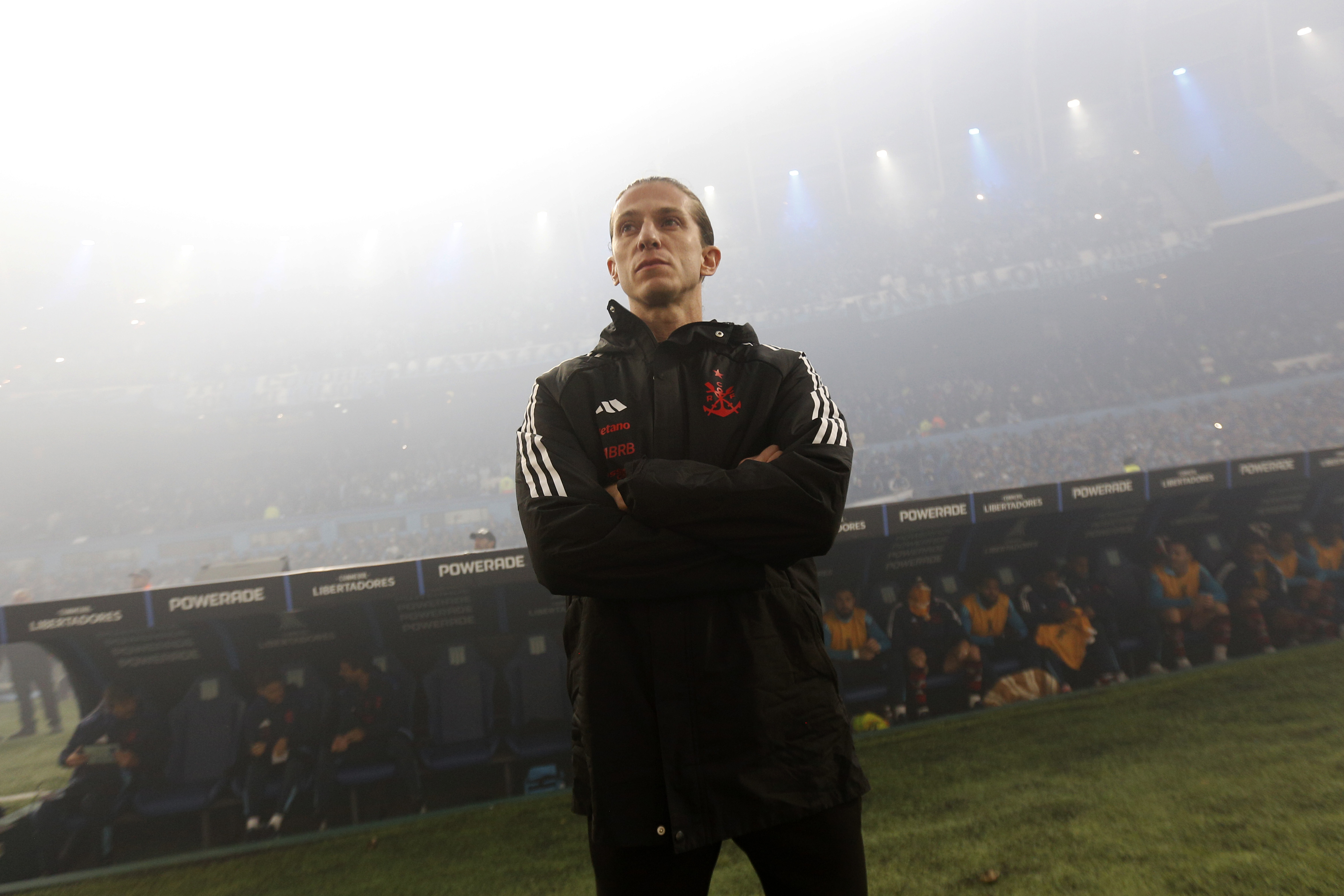 Filipe Luis looks on