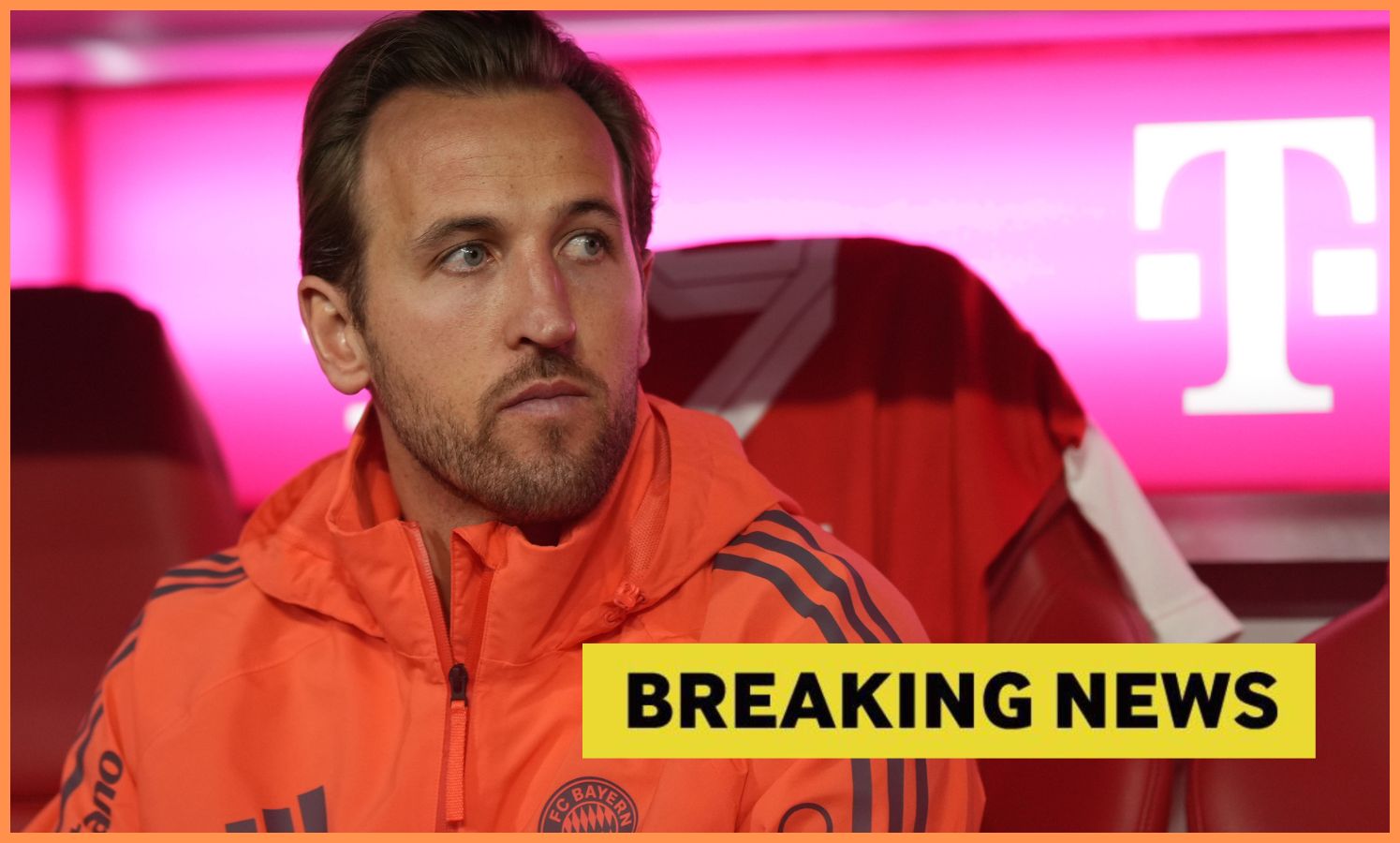 Harry Kane and 'breaking news' banner
