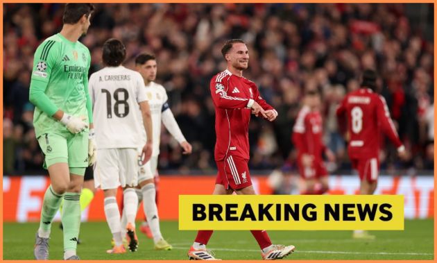 Alexis Mac Allister celebrates Liverpool's win vs Real Madrid