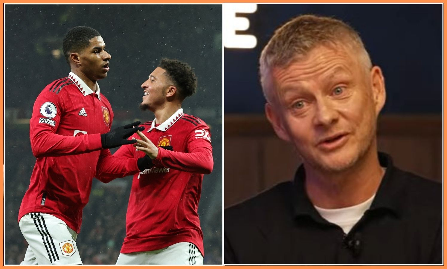 Marcus Rashford, Jadon Sancho, and Ole Gunnar Solskjaer
