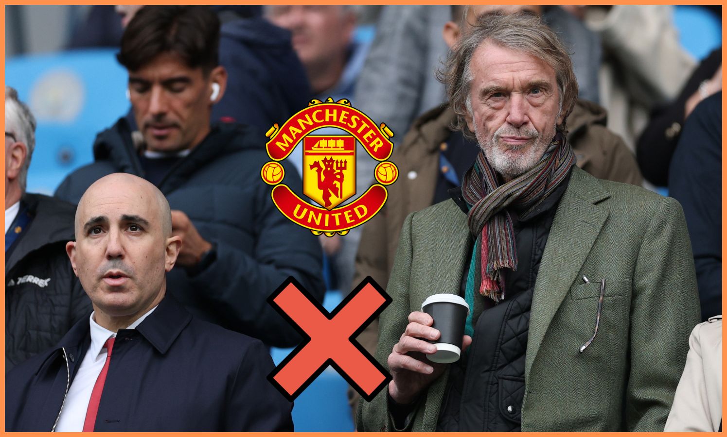 Sir Jim Ratcliffe watching Manchester United's defeat to Manchester City