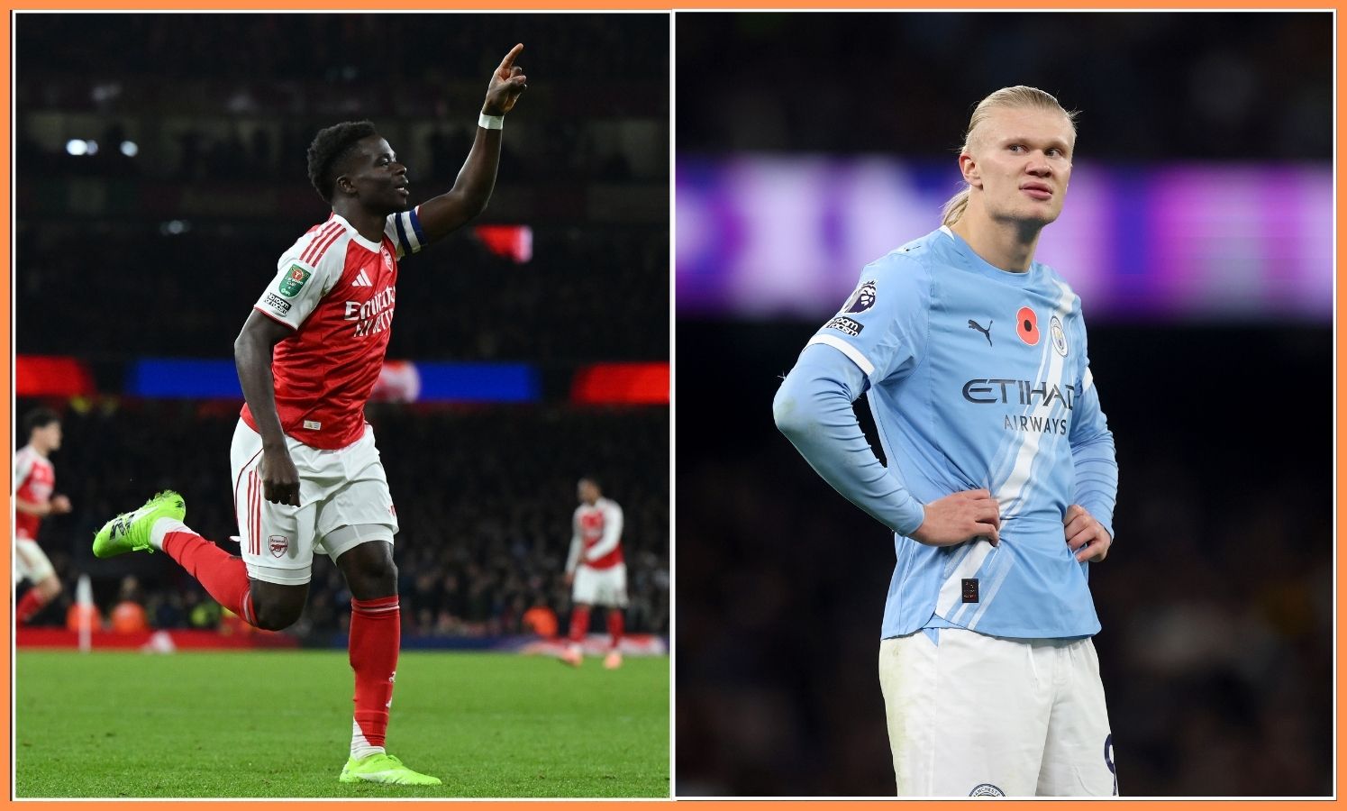 Bukayo Saka and Erling Haaland