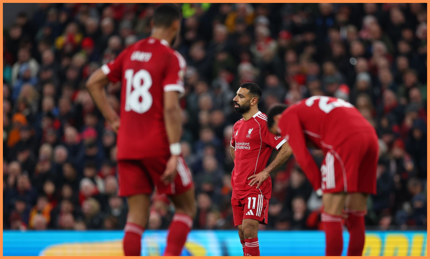 Liverpool players react after losing to Nottingham Forest