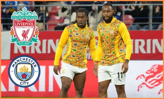 Antoine Semenyo warming up for the Ghana national team