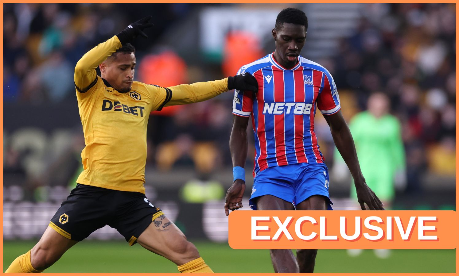 Joao Gomes in action for Wolves against Crystal Palace
