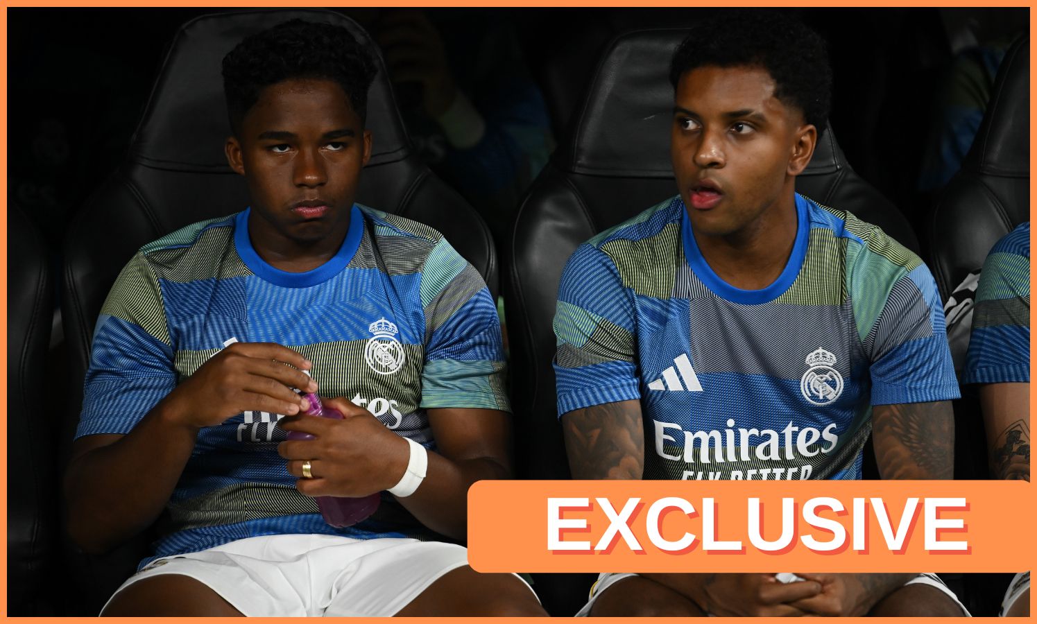 Endrick and Rodrygo Goes on the Real Madrid bench