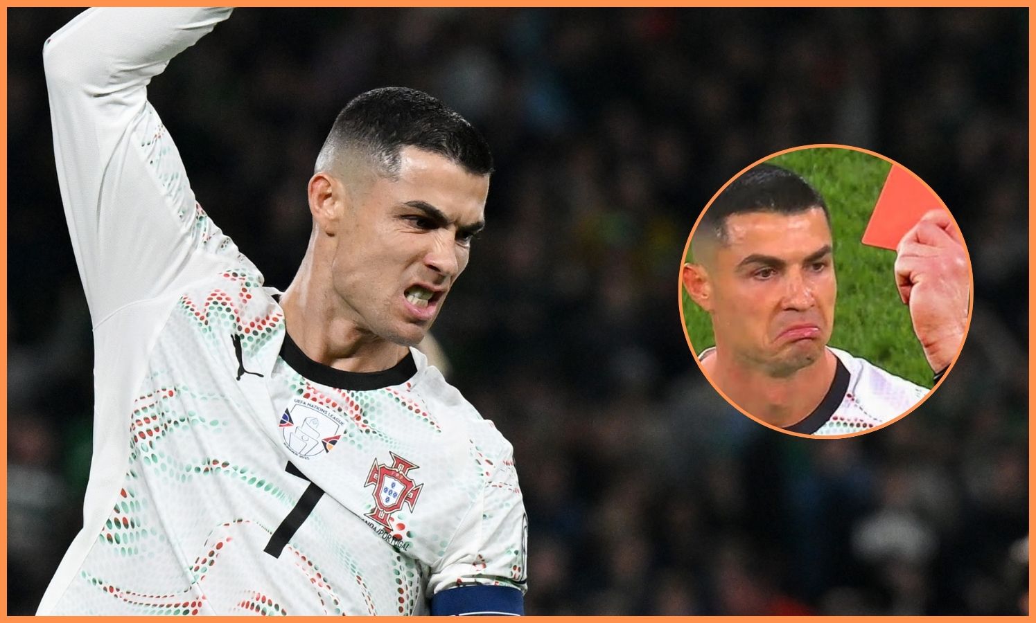 Cristiano Ronaldo reacts during Portugal's defeat vs Republic of Ireland