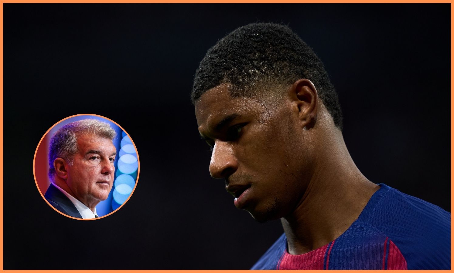 Marcus Rashford and Joan Laporta