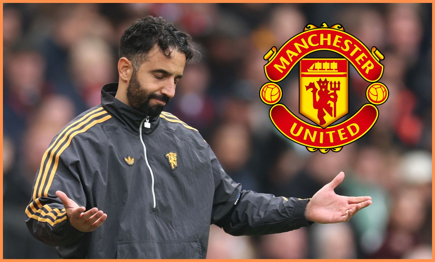 Ruben Amorim reacts during Man Utd's game against Sunderland