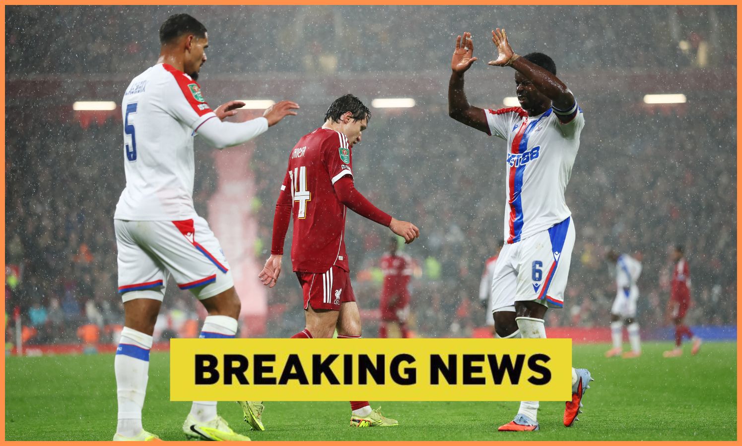 Marc Guehi celebrates Crystal Palace's win away to Liverpool