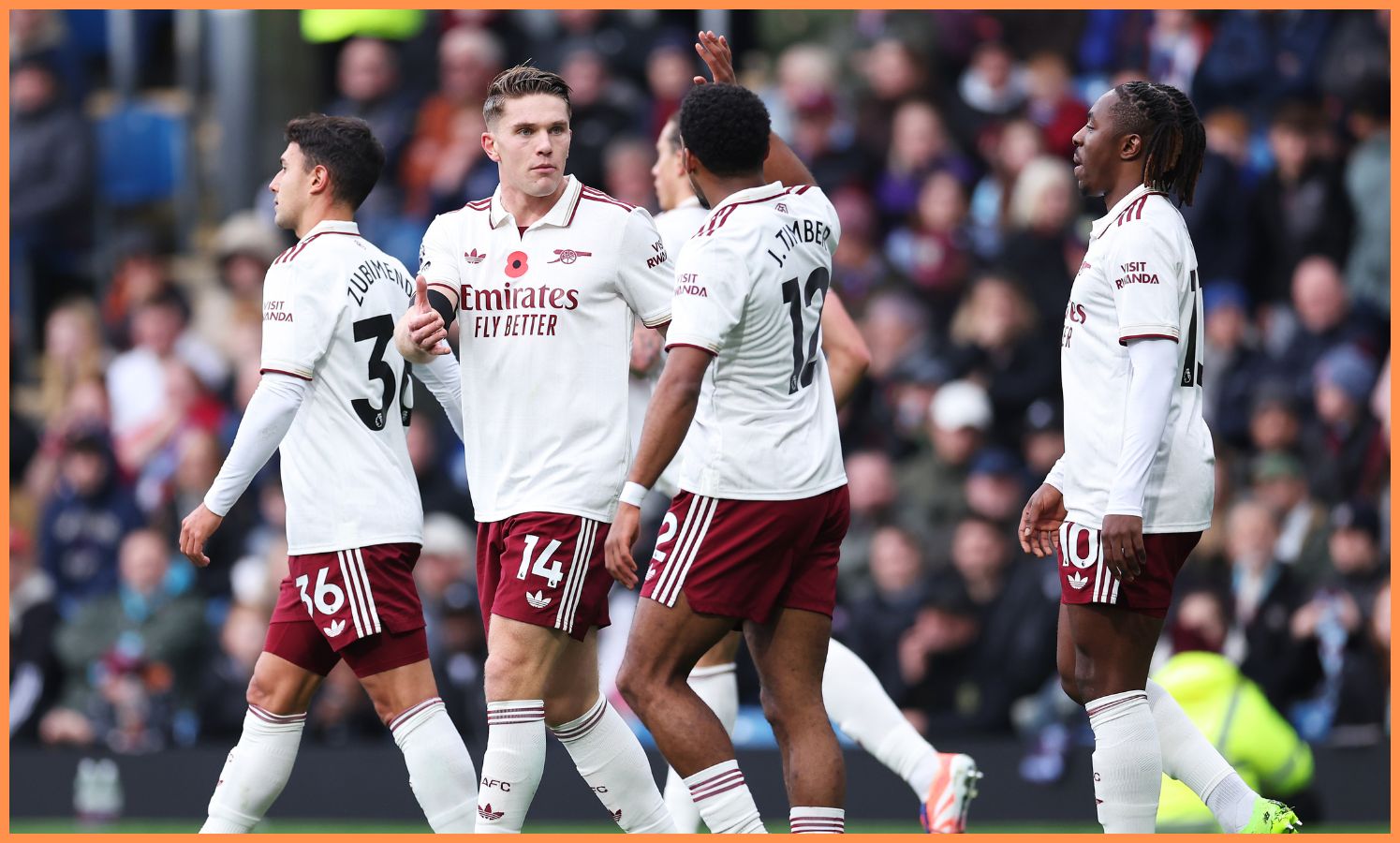 Viktor Gyokeres celebrates scoring Arsenal's opening goal against Burnley