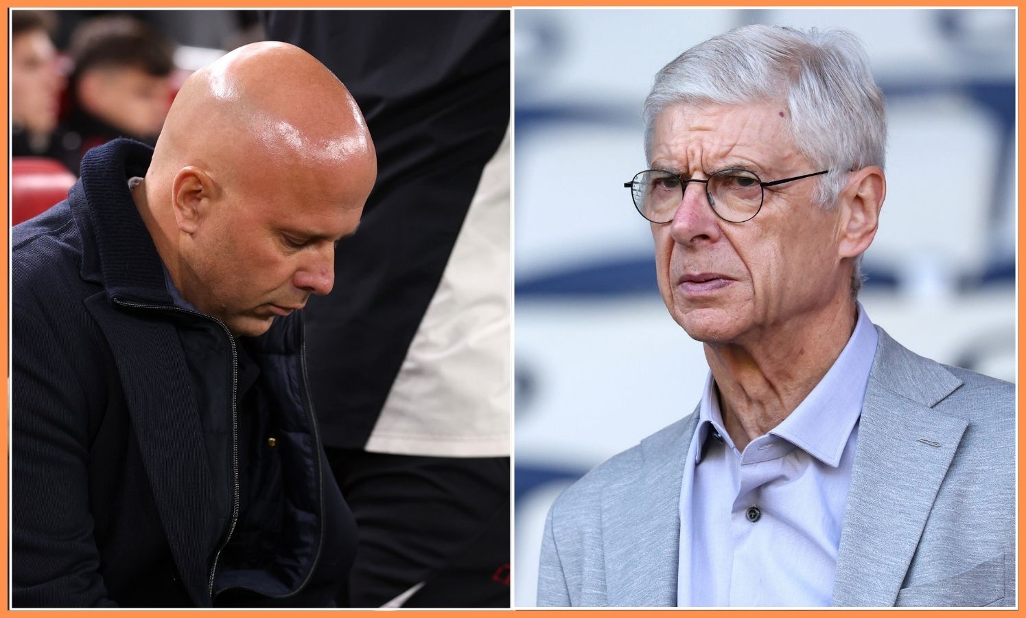 Arne Slot and Arsene Wenger