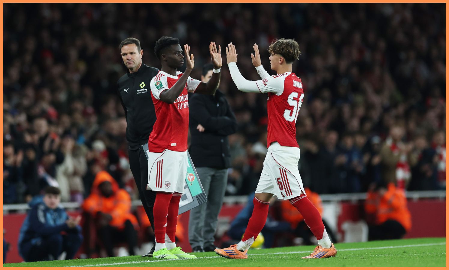 Bukayo Saka and Max Dowman