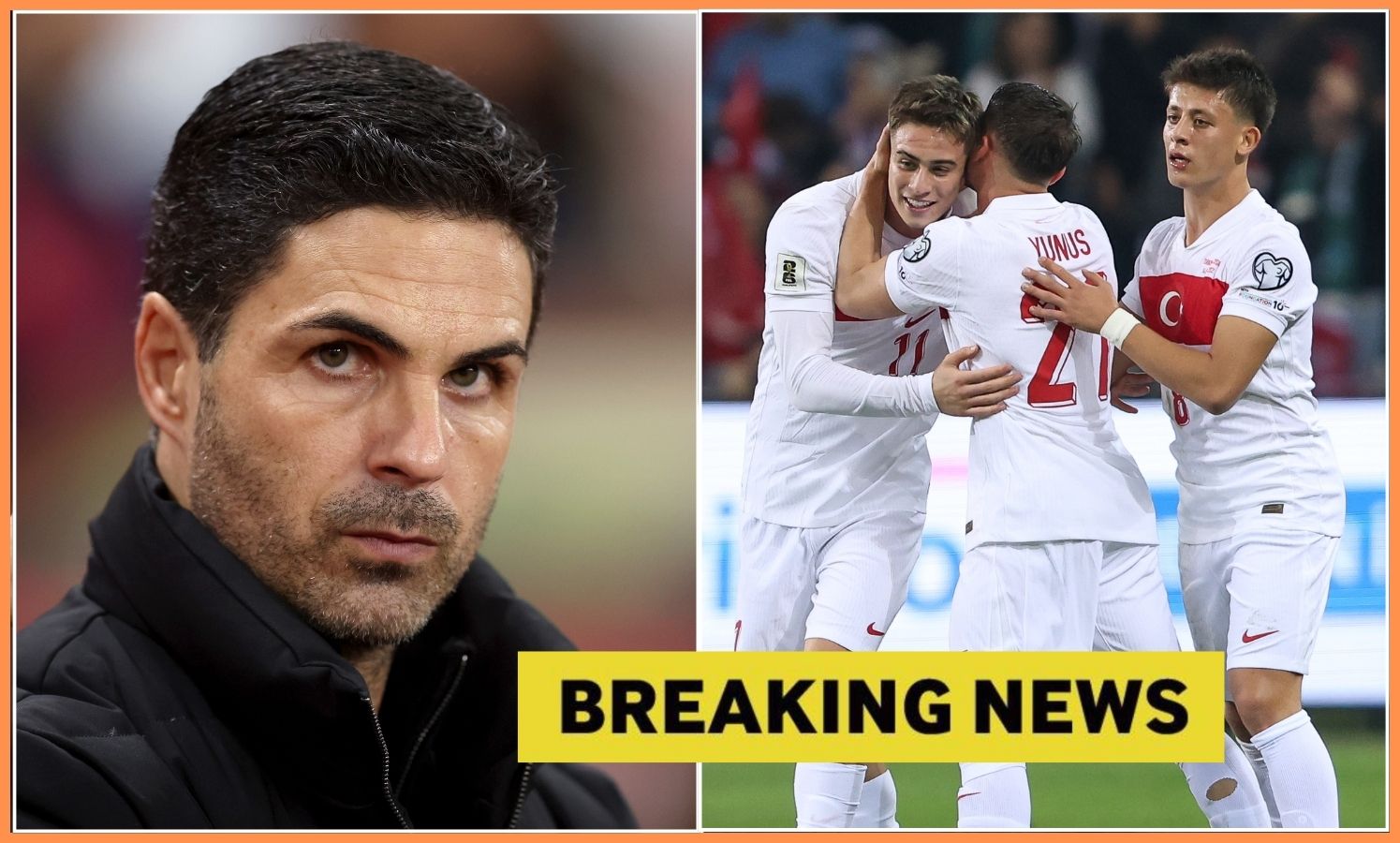 Arsenal manager Mikel Arteta and Kenan Yildiz