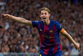 Frenkie de Jong in action for Barcelona against Real Madrid