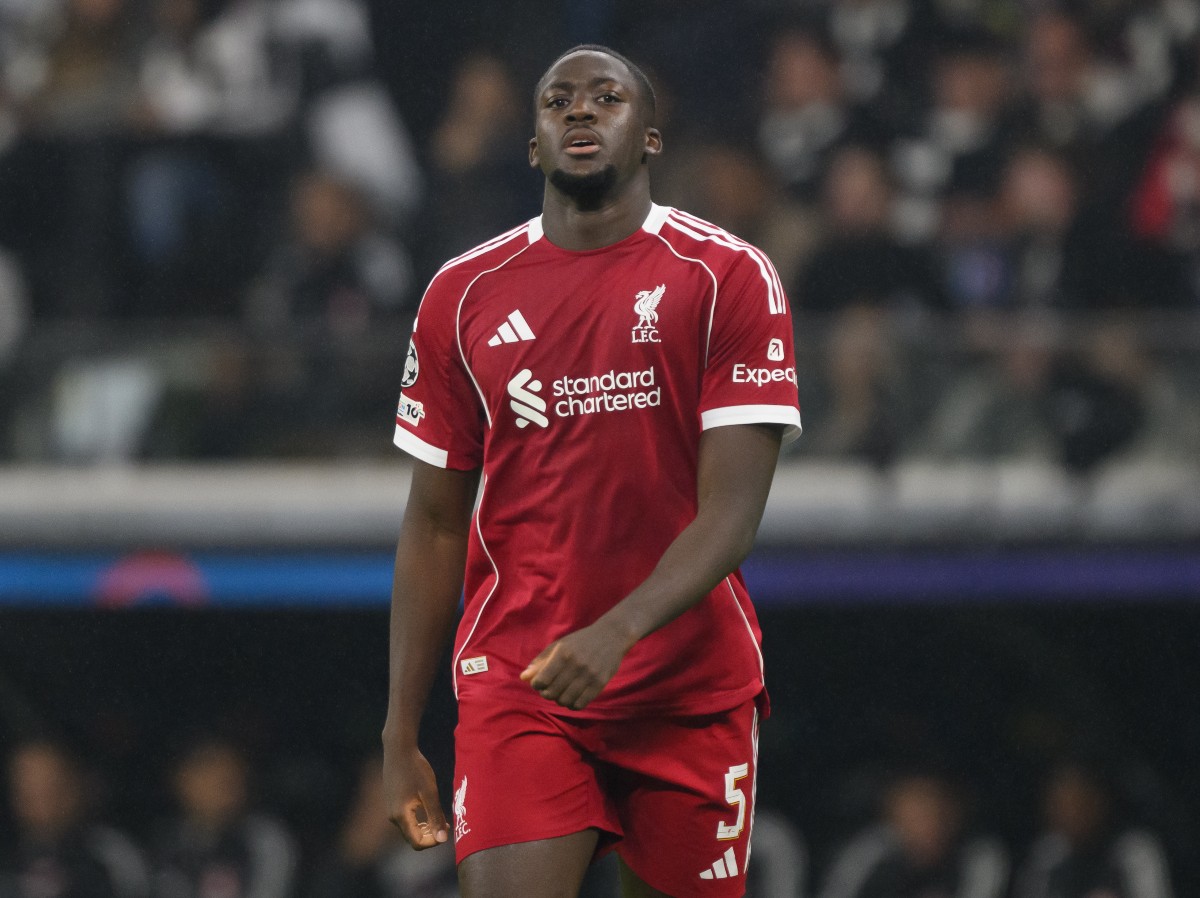 Ibrahima Konate in action for Liverpool