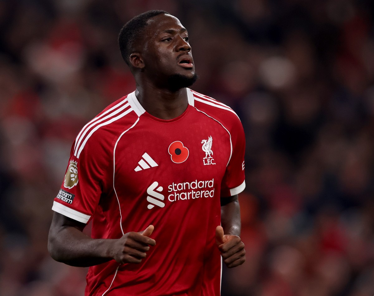 Liverpool centre-back Ibrahima Konate in action