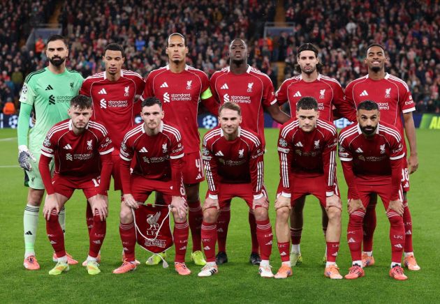 Liverpool players lining up ahead of the Real Madrid game